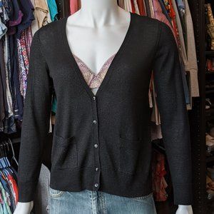 Apt. 9 Cardigan Black with Metallic Threading ^-^